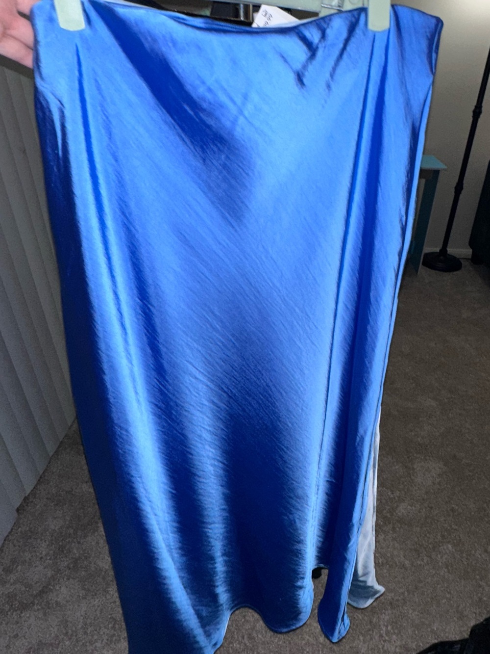 a new day cobalt blue satin skirt